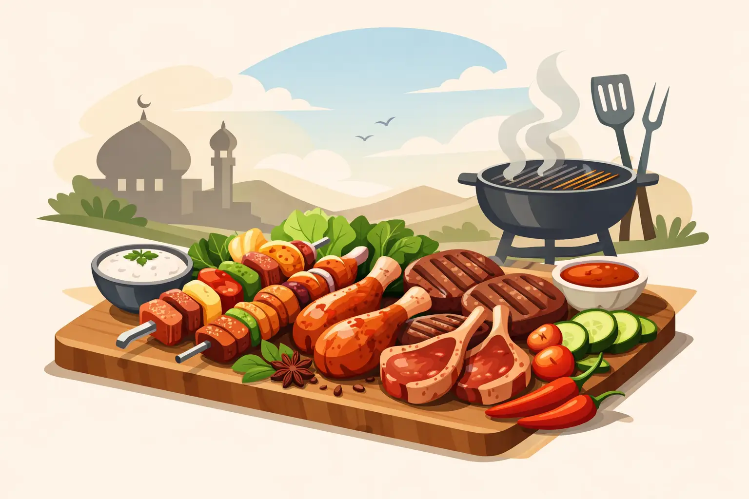 Halal barbecue vlees pakket kiezen