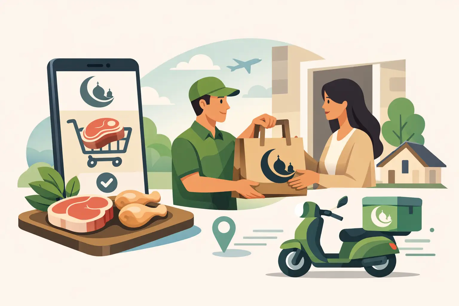 Kan halal vlees thuisbezorgd worden?